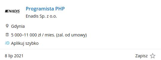 Praca dla programisty PHP